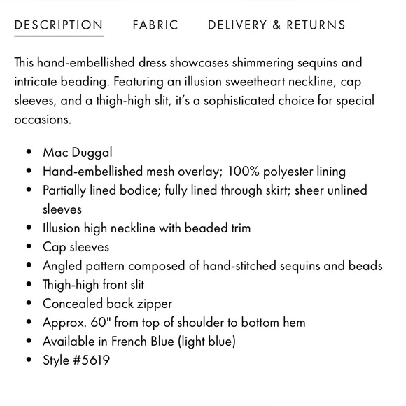 *SPRING SALE* NWT MAC DUGGAL SZ 10 or 16 French Navy Blue Evening Gown #5619 - Picture 10 of 10